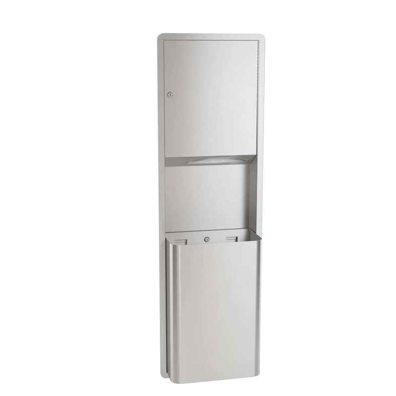 Bradley 234-11 Commercial Paper Towel Dispenser/Waste Receptacle, Surface-Mounted, Stainless Steel