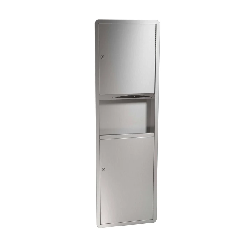 Bradley 235-00 Combination Towel Dispenser /Waste Receptacle, Recessed-Mounted, Stainless Steel