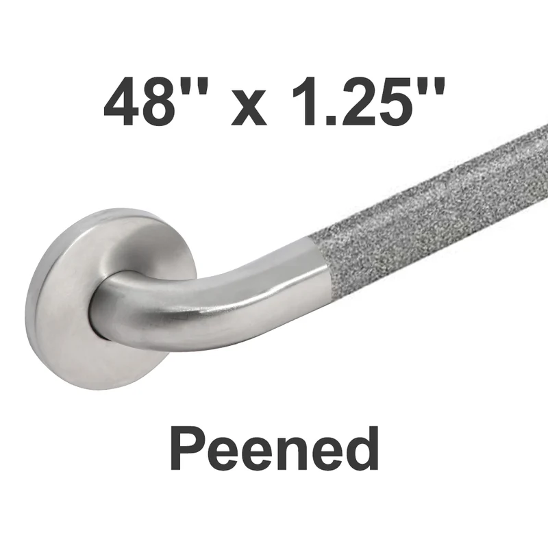 Bradley 8322-001480 (48 x 1.25) Commercial Grab Bar, 1-1/4" Diameter x 48" Length, Stainless Steel (Peened)