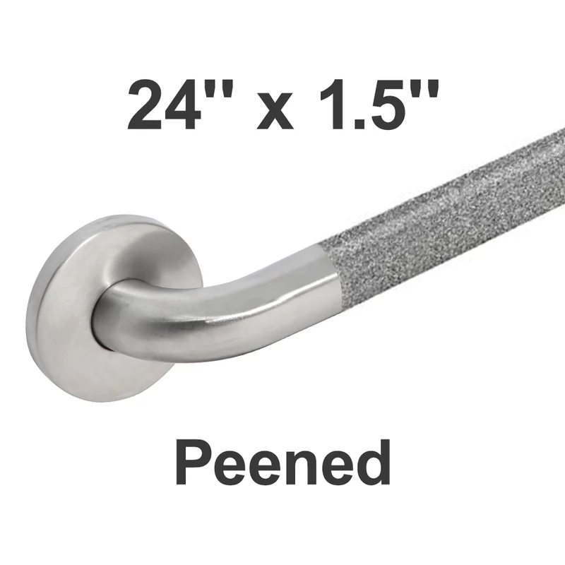 Bradley 8122-001240 (24 x 1.5) Commercial Grab Bar, 1-1/2" Diameter x 24" Length, Stainless Steel (Peened)