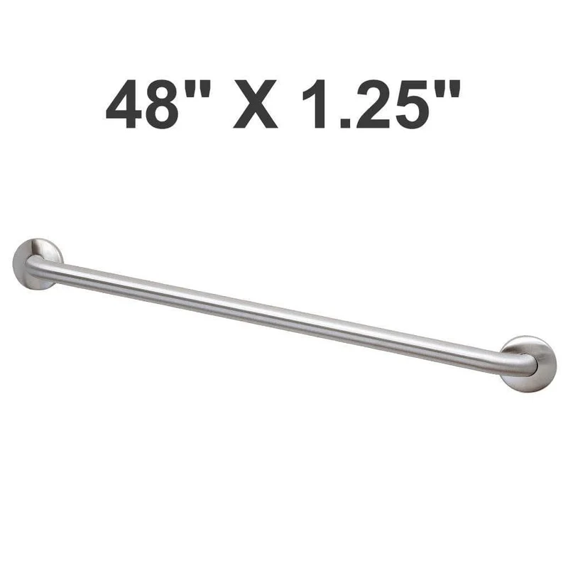 Bradley 8320-001480 (48 x 1.25) Commercial Grab Bar, 1-1/4" Diameter x 48" Length, Stainless Steel