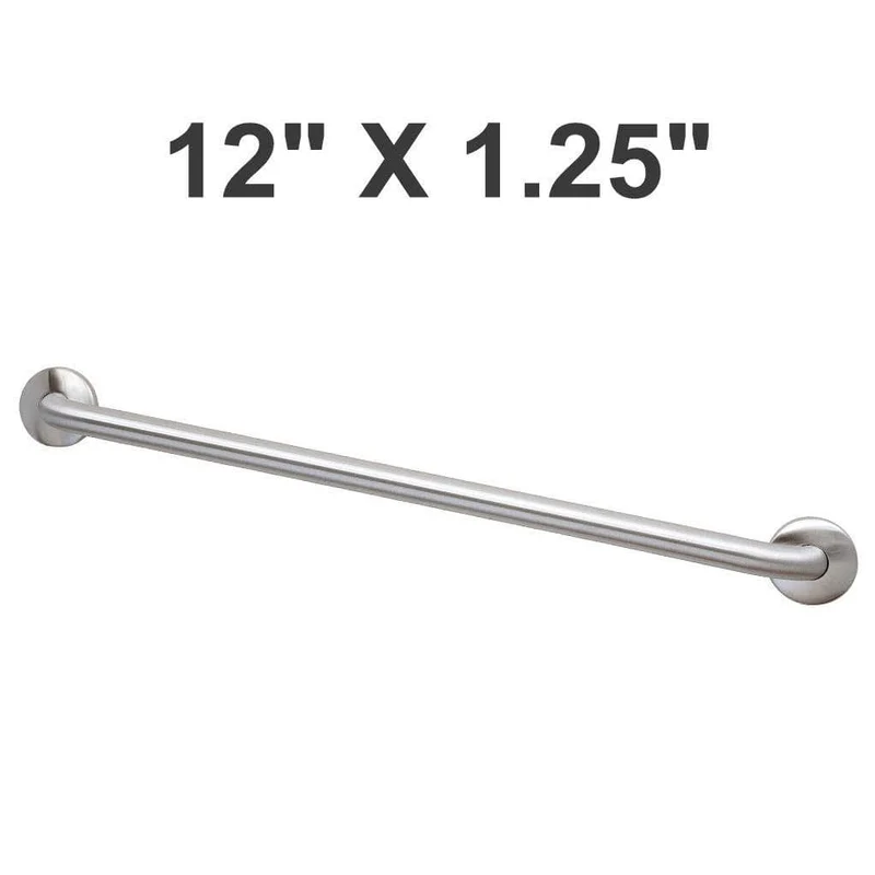 Bradley 8320-001120 (12 x 1.25) Commercial Grab Bar, 1-1/4" Diameter x 12" Length, Stainless Steel
