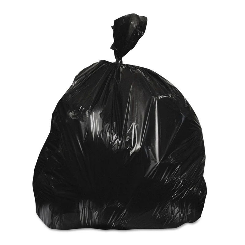 Heritage High-Density Waste Can Liners, 45 Gal, 22 Microns, 48" X 40", Black, 150/Carton - HERZ8048WKR01