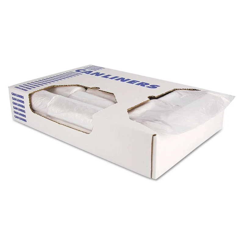 Heritage High-Density Waste Can Liners, 10 Gal, 6 Microns, 24" X 24", Natural, 1,000/Carton - HERZ4824RNR01