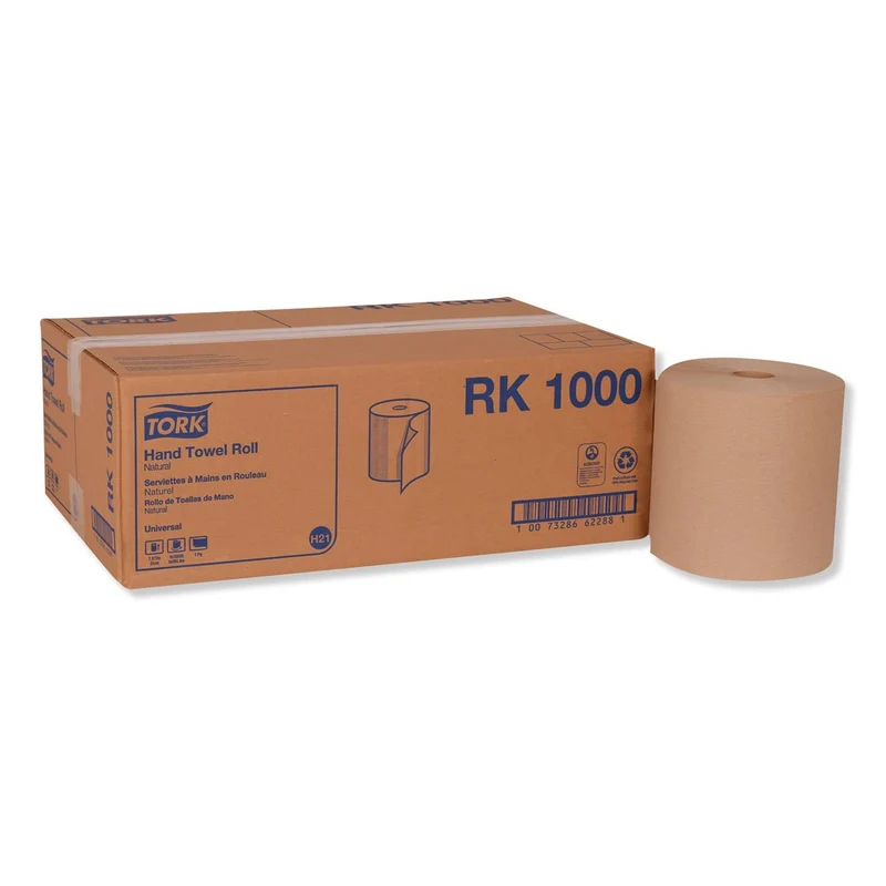 Tork Hardwound Roll Towel, 7.88" X 1000 Ft, Natural, 6 Rolls/Carton - TRKRK1000