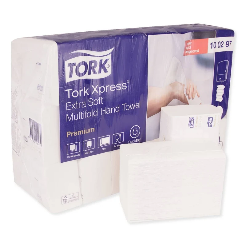 Tork Premium Soft Xpress 3-Panel Multifold Hand Towels, 8.35 X 13.4, 100/Pack, 21 Packs/Carton - TRK100297