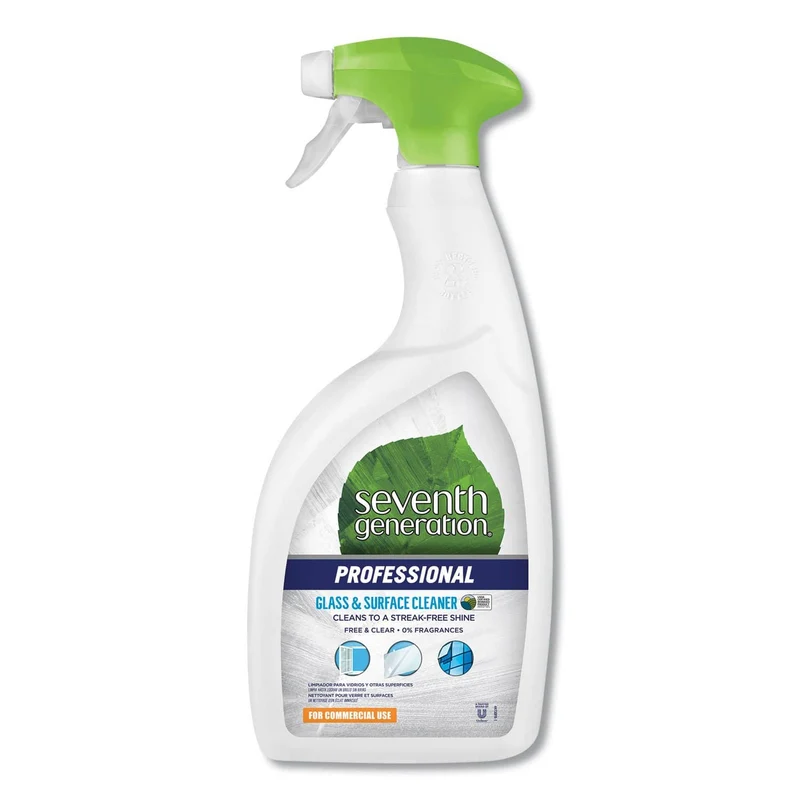 Seventh Generation Professional Glass And Surface Cleaner, Free And Clear, 32 Oz Spray Bottle, 8/Carton - SEV44730CT
