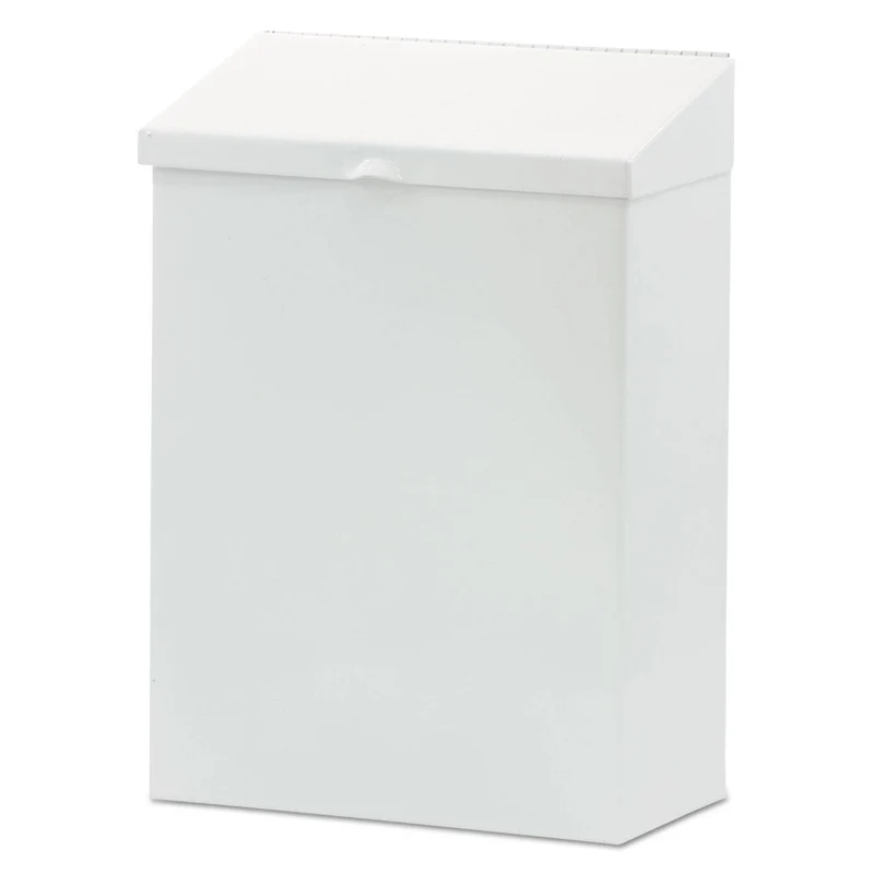 Hospeco Feminine Hygiene Waste Receptacle, Metal, White - HOSND1W