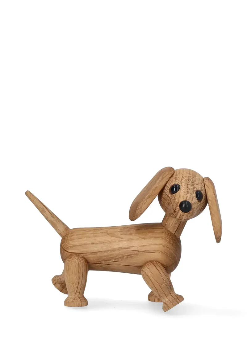 Träfigur Chico hund trädekoration 7 cm ek