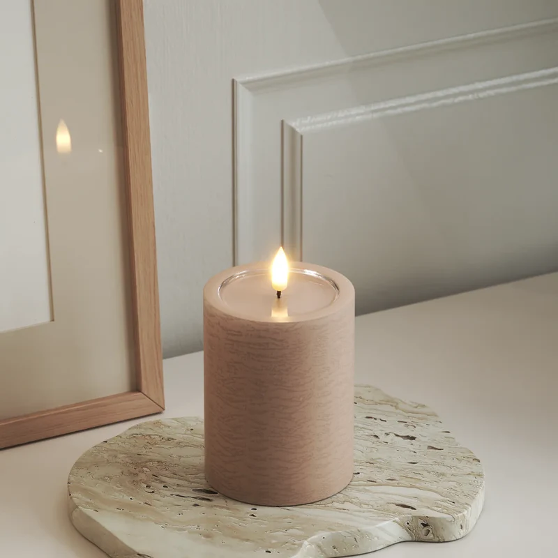 Unique LED Blockljus Rosa 7,5x10 cm