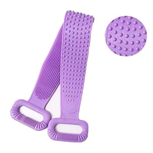 Smart silikon ryggskrubber för bad - 2 sidor & handtag. Hypoallergen (11 x 76 cm)