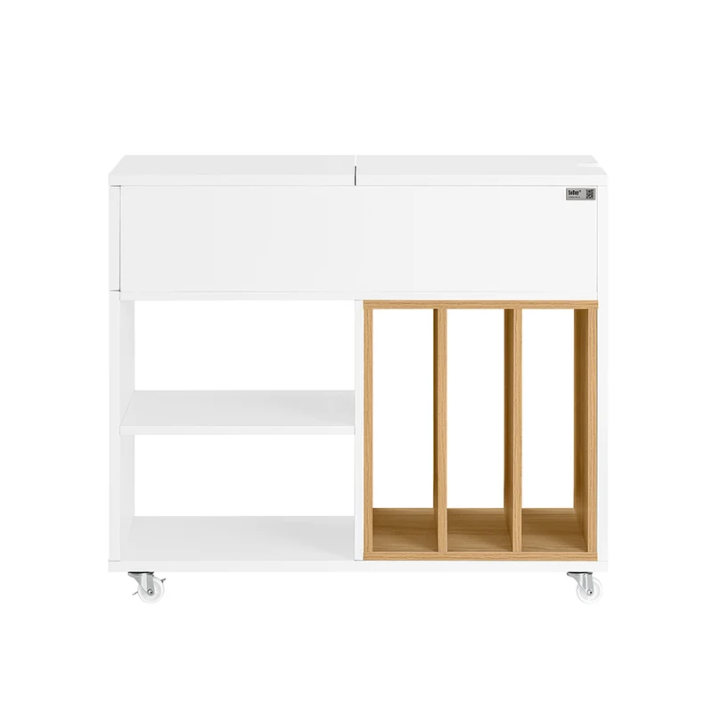 SoBuy Cafébord Laptopbord Sidobord Skrivarbord Skrivarstativ Dokumentskåp FBT134-W