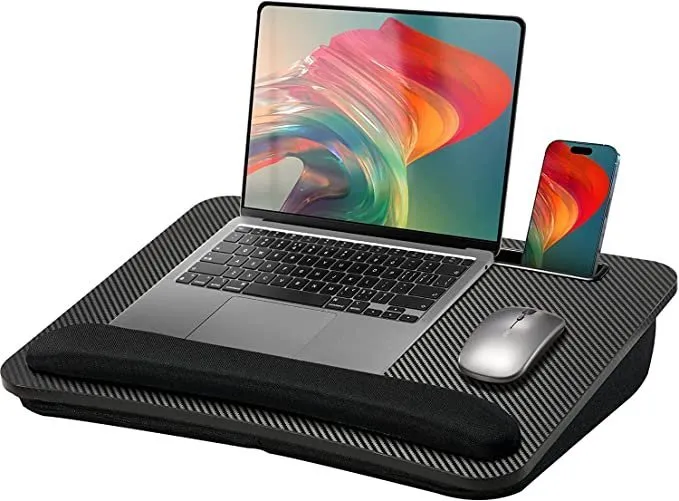 Ergonomiskt och snyggt datorbord - använd det till både säng, rullstol eller soffa. Grå - Svart