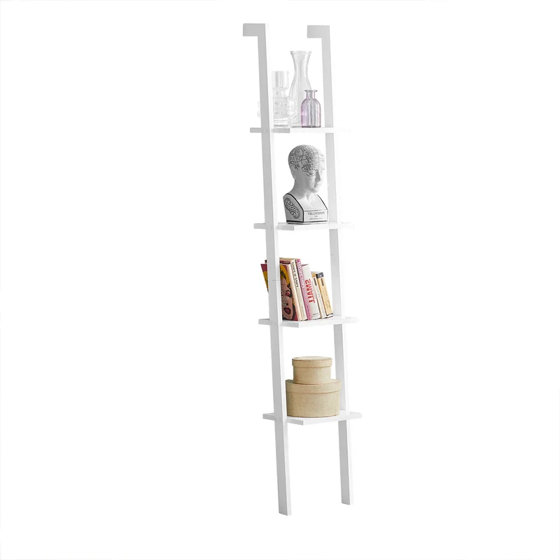 SoBuy FRG15-W Väggbokhylla Steghylla, 4 Hyllor - Vit 33 x 180 cm