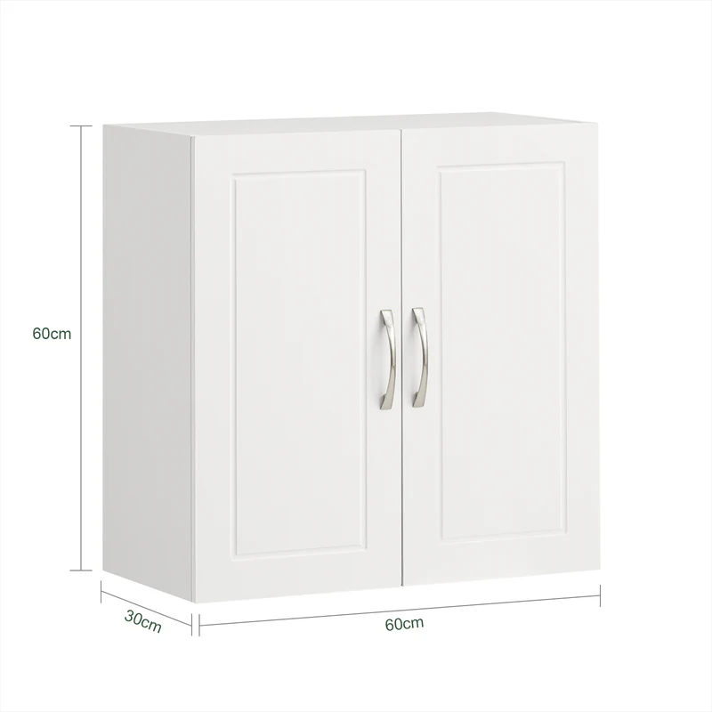 SoBuy FRG231-W Väggskåp för Badrum med Justerbar Hylla – Väggmonterat, 60×30×60 cm | Vit