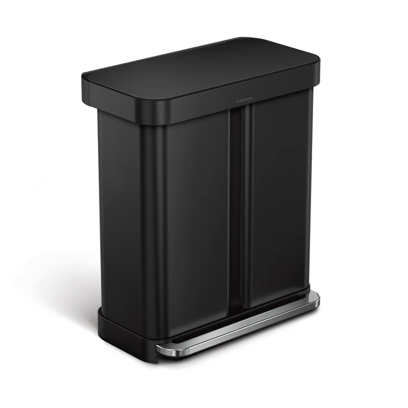 Simplehuman skraldespand - 58L dobbelt pedalspand til sortering