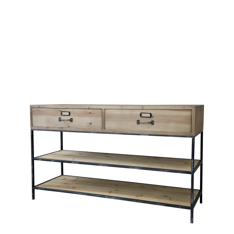 Chic Antique Avlastningsbord m. 2 lådor och 2 hyllor
