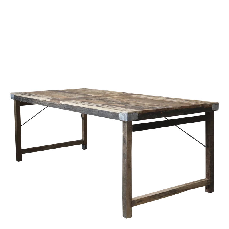 Chic Antique Matbord 200 cm Återvunnet trä med järn