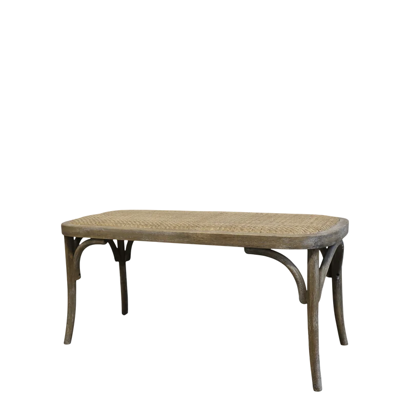 Chic Antique Sittbänk med flätad sits