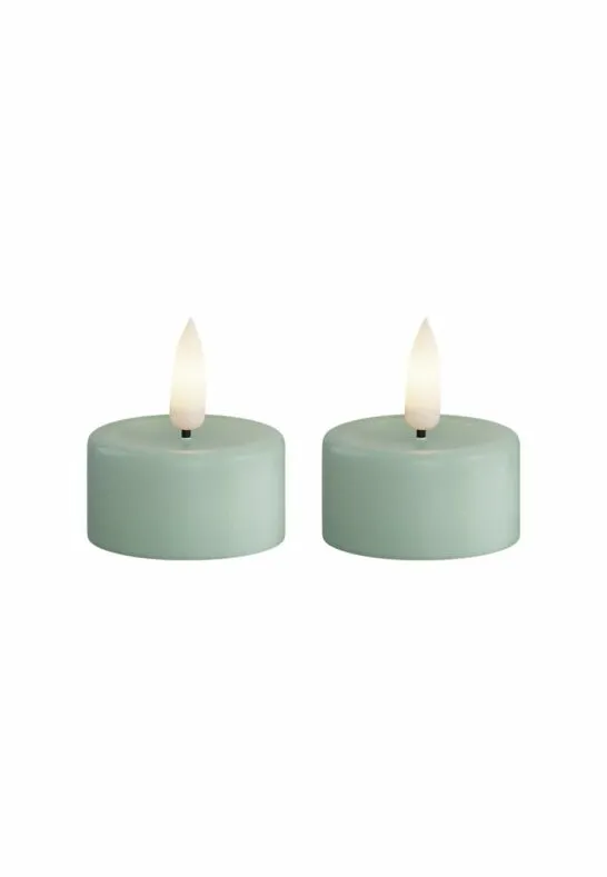 LED Värmeljus 4x4,5 cm Sage Green 2-pack