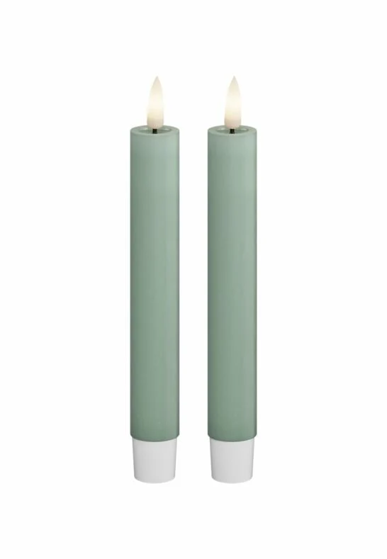 LED Kronljus 2,2x15 cm Sage Green 2-pack