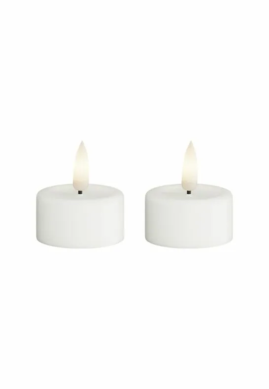 LED Värmeljus 4x4,5 cm Vit 2-pack