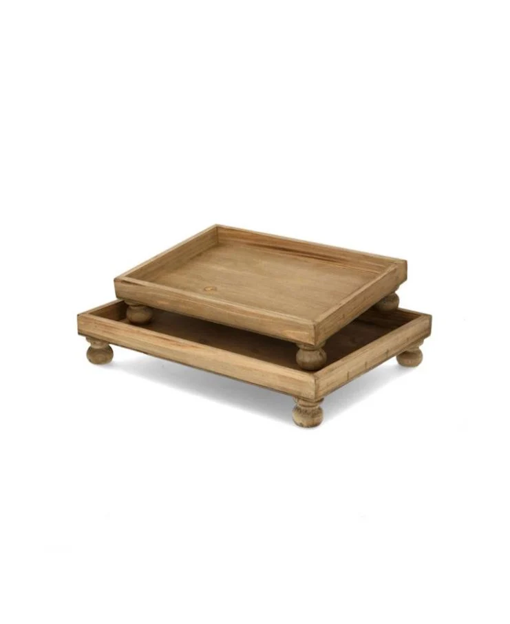 Dekorativt Piedestalbricka Brun 2-pack 34/40 cm