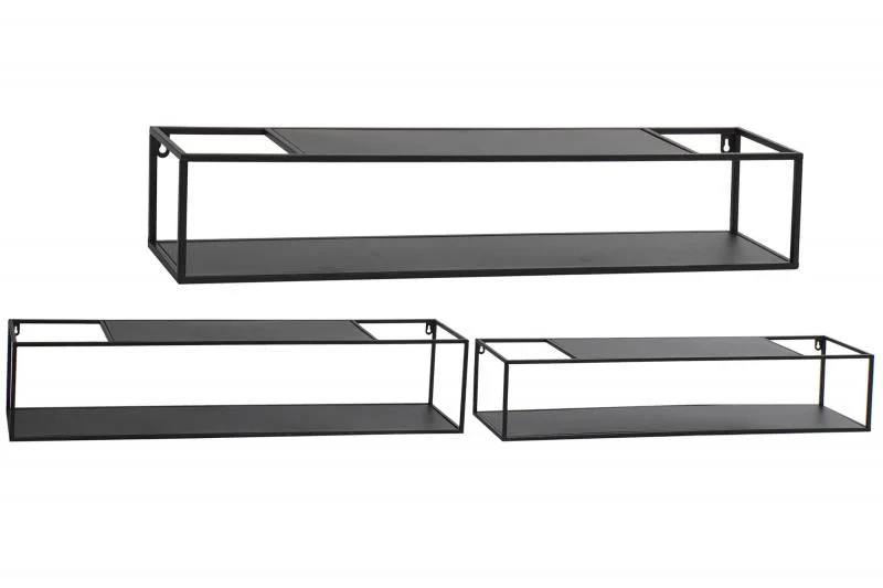Vägghylla 3-pack 95 cm - svart REA