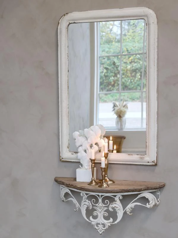 Väggspegel H90 / L60 / B4 cm antik creme 1 st REA