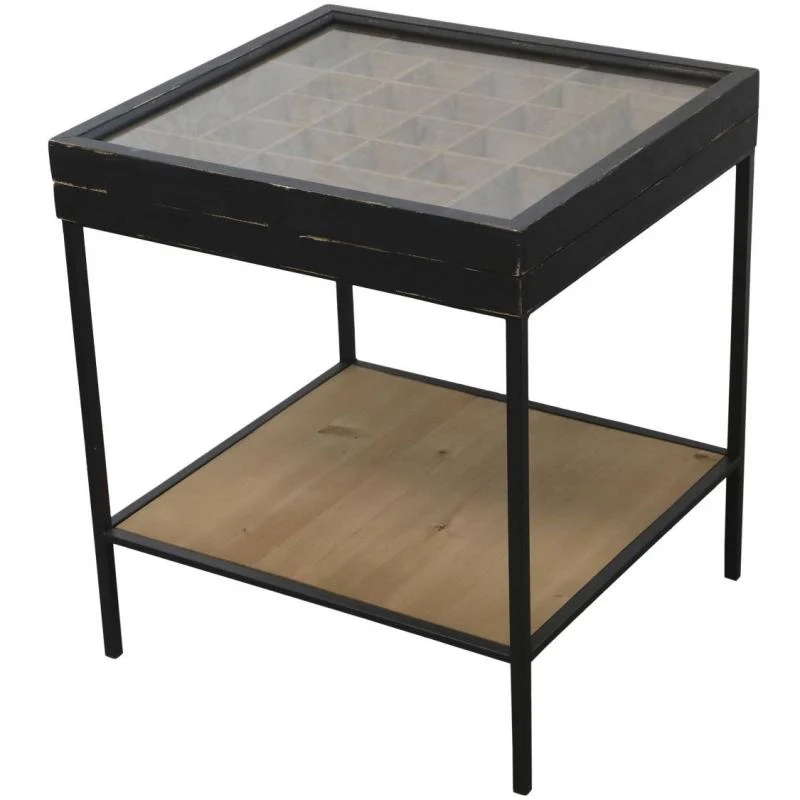 Sidobord med förvaringsutrymme H62 / L51 / B54,5 cm antik svart REA