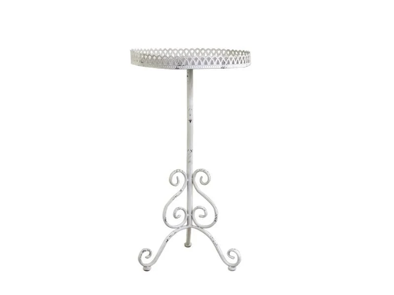 Sidobord filet de fer kant H60 / Ø32 cm creme REA