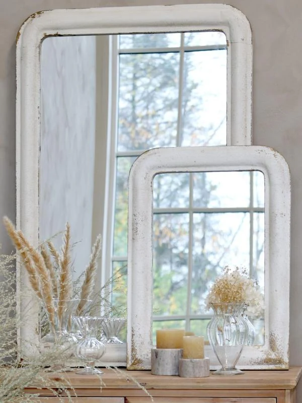 Väggspegel H55 / L40 / B3,5 cm antik creme 1 st REA