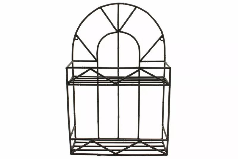 Vägghylla DIV. Metall Bambu Svart 38x13x57,5cm