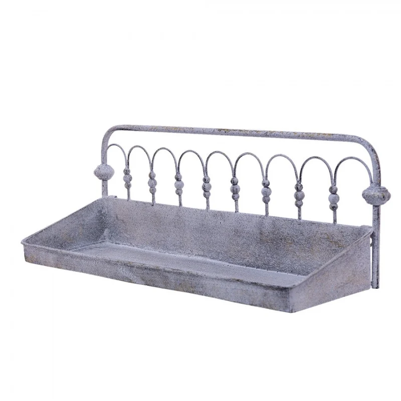 Vägghylla 55x18x21 cm Grå/Beige Metall REA